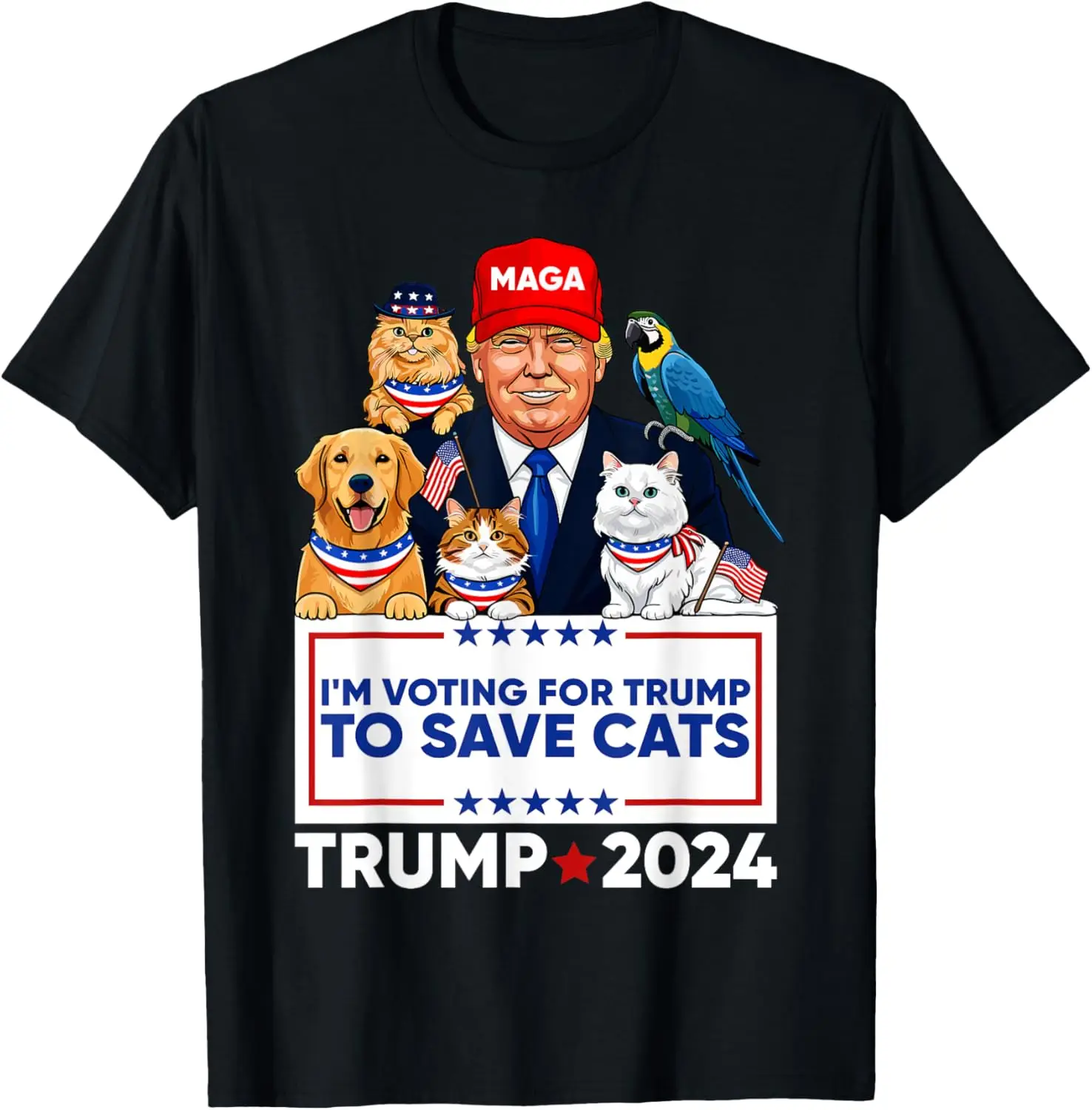 الحيوانات أنا التصويت لتي شيرت ماغا ترامب 2024
