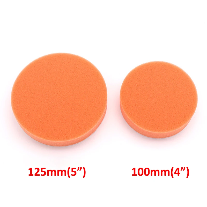 1pcs 4" 5" Car Polishing Pads Sponge Polishing Buffing Waxing Pad Kit Tool For Car Polisher Buffer Auto Care Orange Disc
