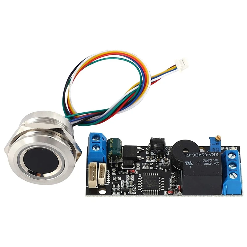 Top Deals K202 DC12V Low Power Fingerprint Control Board + R503 Fingerprint Module Round Fingerprint Recognition Module