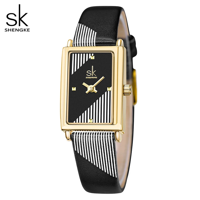 Shengke Fashion Luxury Women Watches Original SK Design Woman Quartz Wristwatches Elegant Rectangle Female Clock Best Gifts