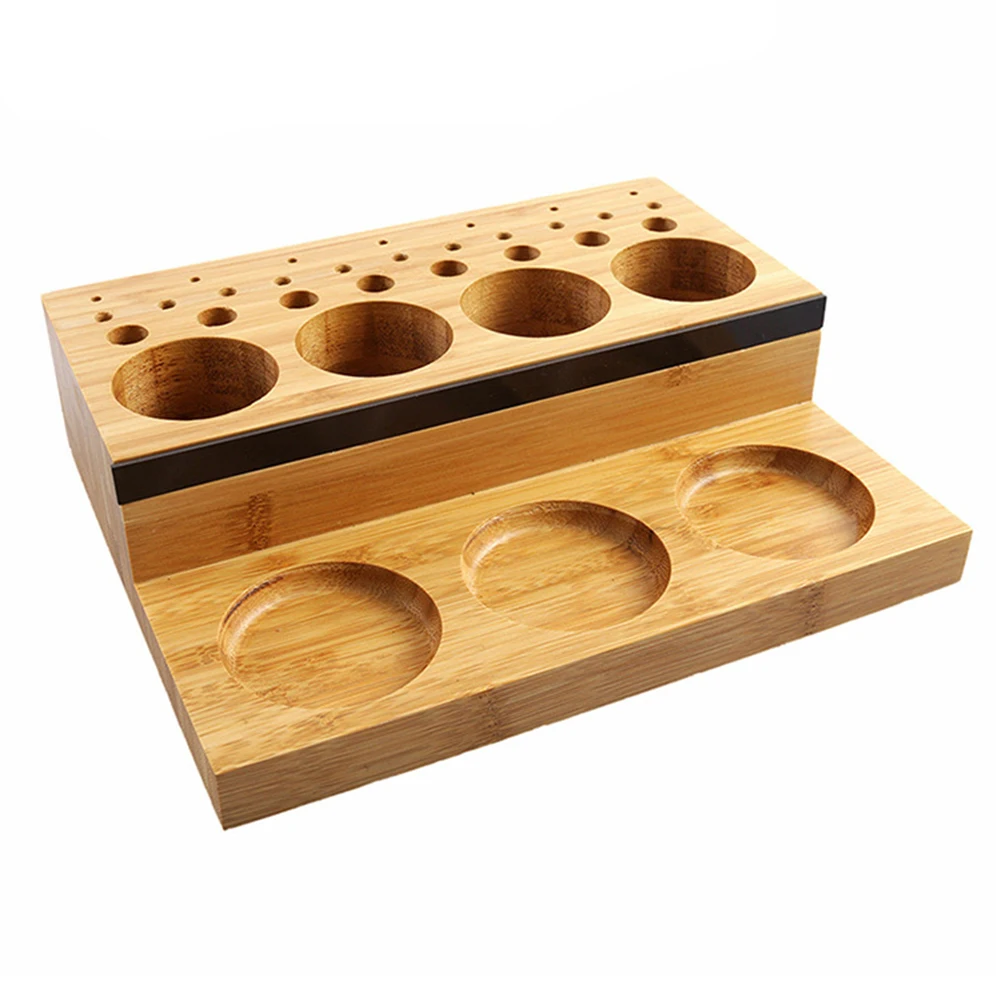 Fishing Preparation Fly Tying Kit Desktop Storage Desktop Fishing Tool Organizer Wooden Rack Multiple Openings