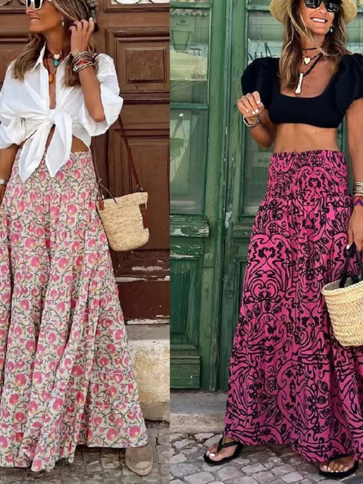 

Летняя пляжная юбка с высокой талией, леопардовый принт, для фотосессий, красивая юбка, длинная юбка А-силуэта