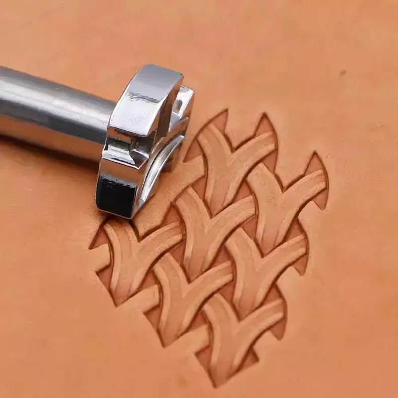 

X179 Mat Weave Leather Embossing Tool - 304 Stainless Steel 17.3x10.5mm Carving Stamp For Leathercraft (Hand Carving/Stamping)