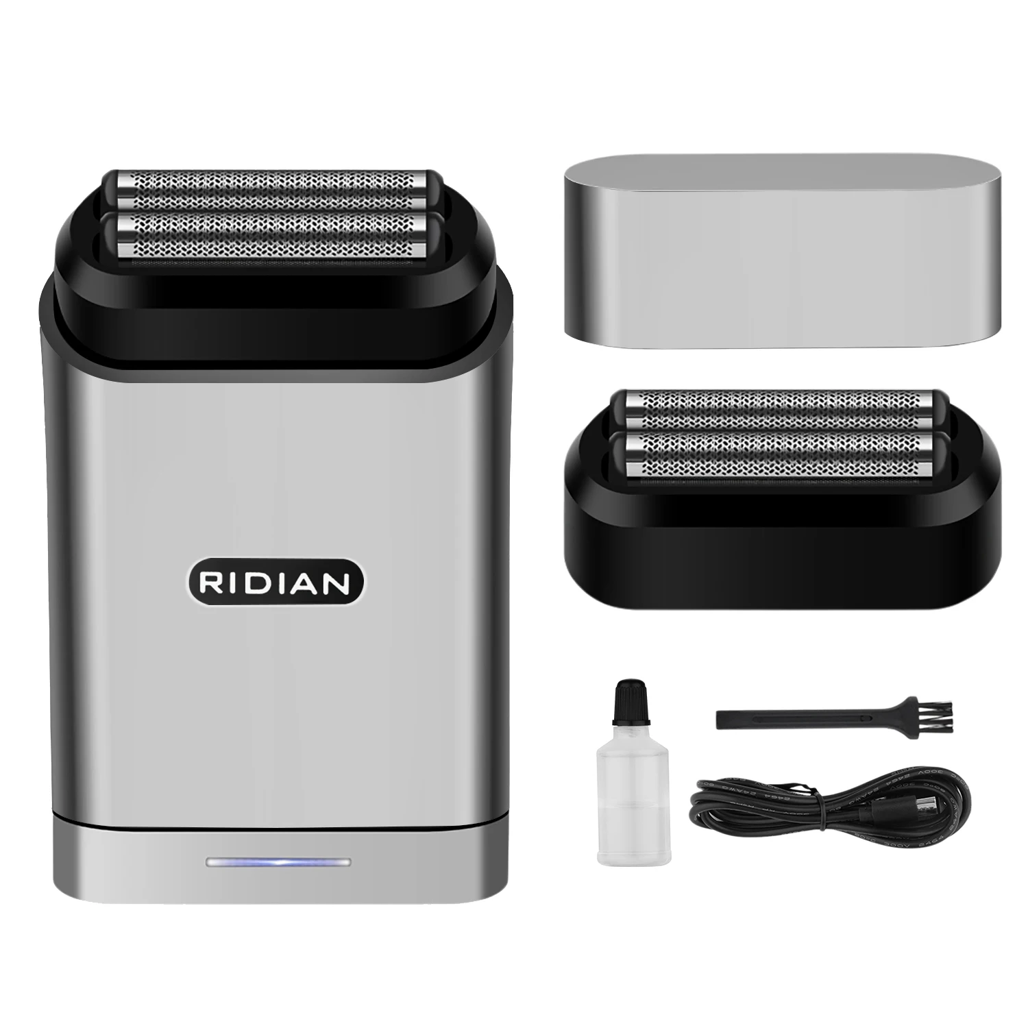 

RIDIAN Men's Reciprocating Electric Shaver, 3-Blade Wet/Dry USB Rechargeable Portable Travel Razor with Extra Blade