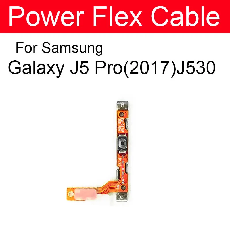 Cavo Della Flessione del Volume Per Samsung Galaxy J5 Pro 2017 J530 Interruttore On / Off Pulsante Di Alimentazione Cavo Della Flessione Del Nastro di ricambio di Riparazione