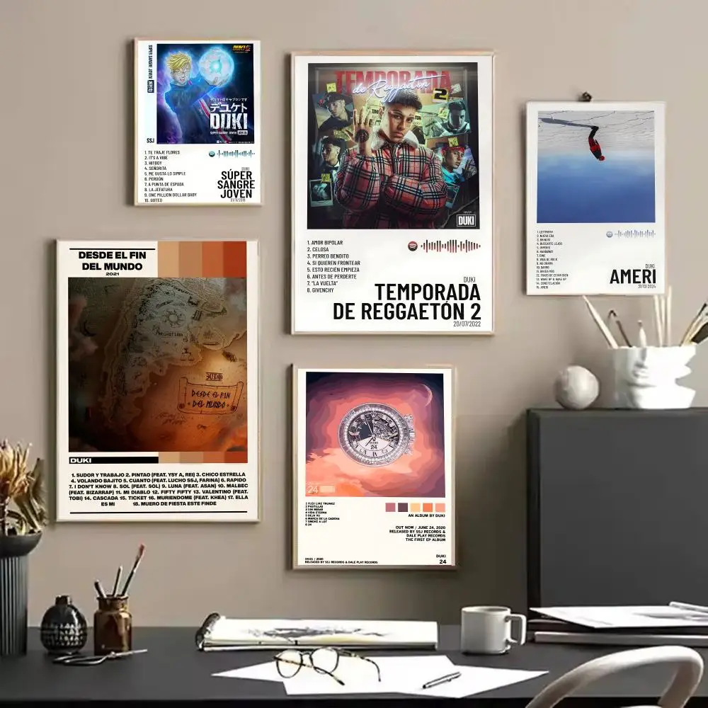 Pop Rapper D_Duki Album HD Printing Linen Canvas Poster Wall Art Prints for Living Room Bedroom Office Home Decoration Gift