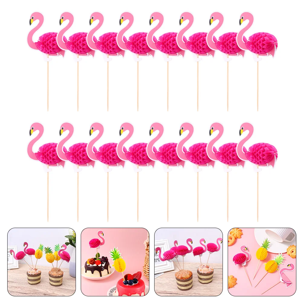 Hawaii Party Hawaiian Cupcake Flamingo Insert Decorative Props Birthday Simple Design Inserts Paper Accessories