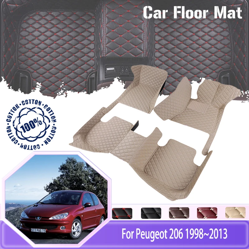 

Car Floor Mats For Peugeot 206 206+ 1998~2013 5seat Dirt-resistant Pad Car Mats Luxury Carpets Foot Rug Car Accessories Interior