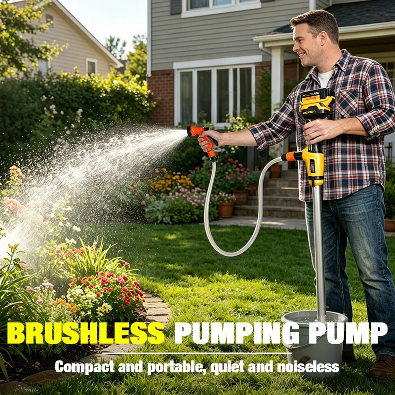 

Electric Goddess Brushless Electric Water Oil Pump Suction Pump Cordless Portable Garden Tool For Dewalt 20V Battery Pin