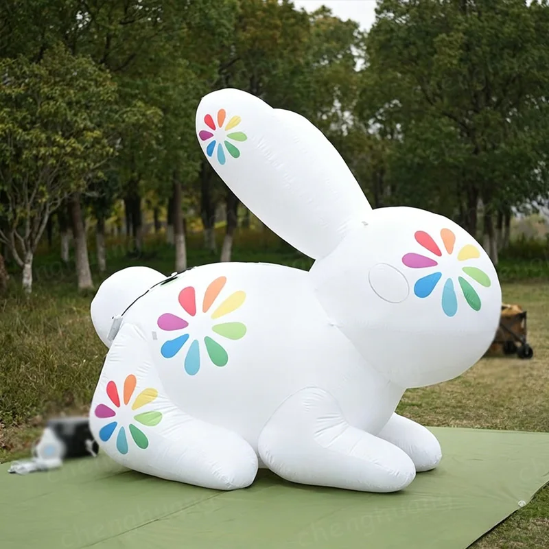 

Inflatable rabbit, custom cartoon inflatable animal model, with blower, advertising air model, outdoor event decoration