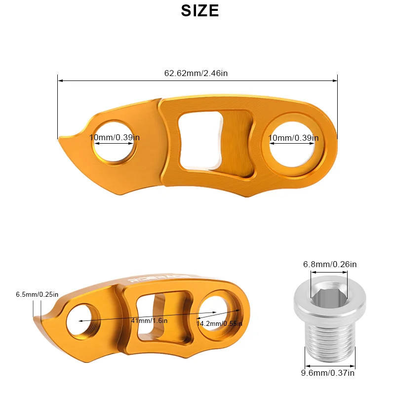 RIDERACE Bicycle Rear Derailleur Hanger Extension Aluminum Alloy MTB Road Bike Frame Gear Tail Hook Extender Convertor Adapter