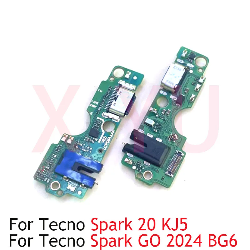 For Tenco Spark 20 Go 2024 KJ5 BG6 USB Charging Port Dock Connector Flex Cable Repair Parts