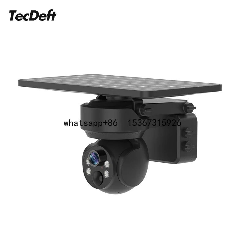 

TecDeft Outdoor Low Power 2k Solar Wireless Ptz Camera 4g Hd Full Color Night Vision Cctv Wifi Ip Security Solar Camera