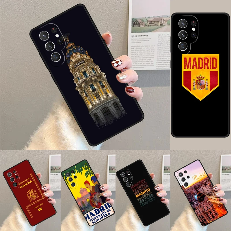 Cover For Samsung Galaxy S24 Ultra S21 S22 S8 S9 S10E Note 10 20 Plus FE S23 Madrid Capital Spain Phone case Coque