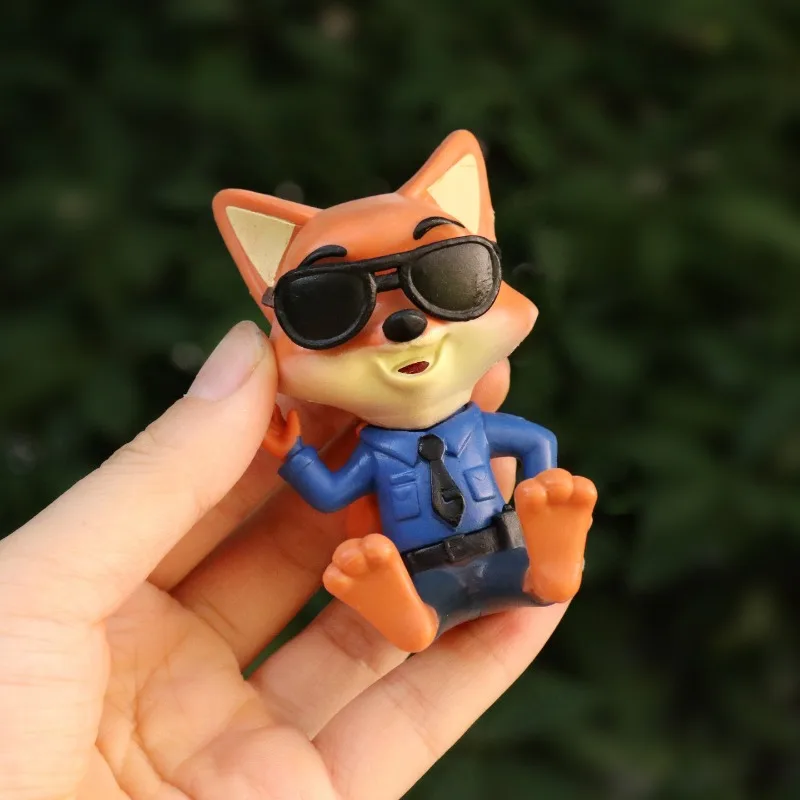 6pcs/set 7-9CM New Anime cartoon Rabbit Fox Leopard Q version Kawaii Figure PVC Model Toys Doll Ornament Gifts