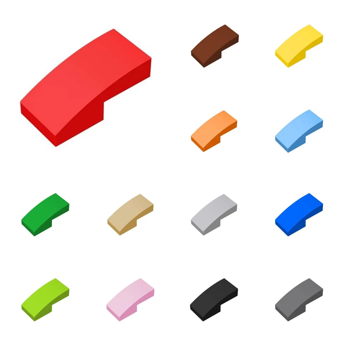 50 Uds 11477 2x1 superficie curva bloques de construcción Kit de ladrillos parte juguete educativo de alta tecnología para niños regalos para chico