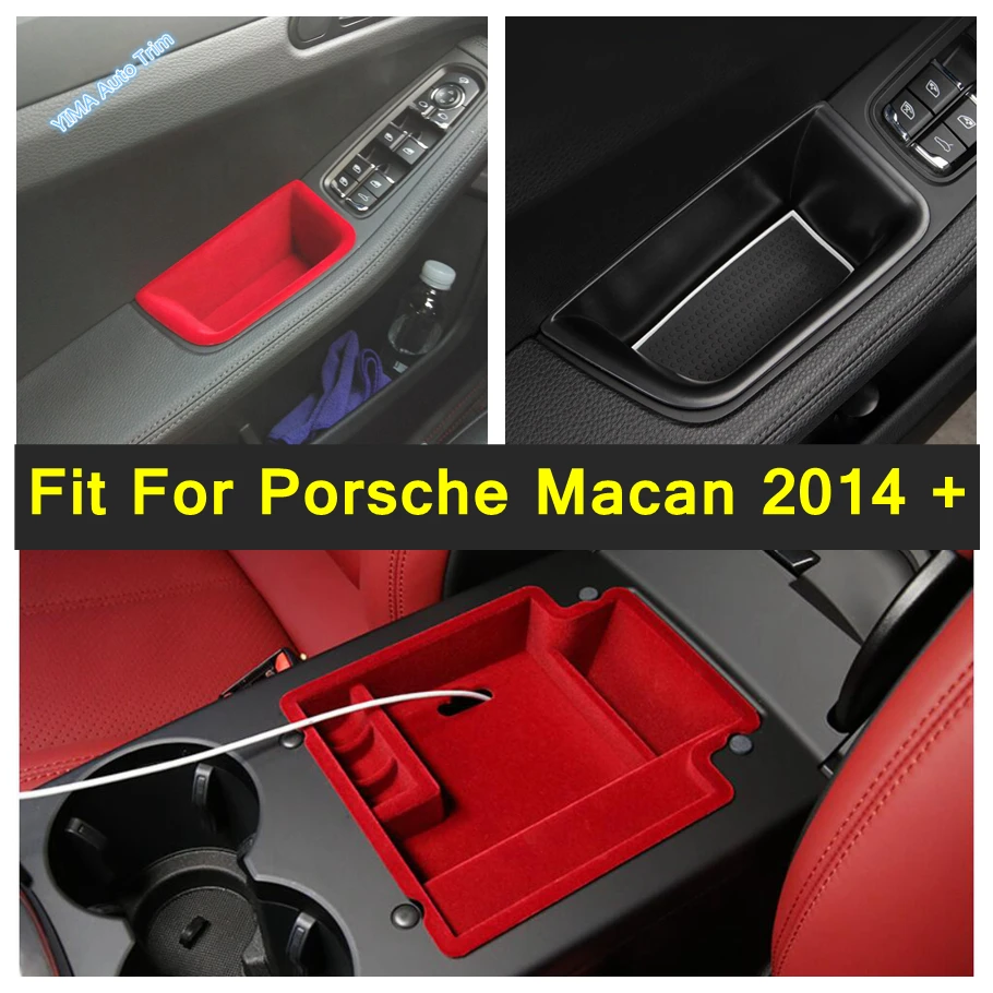 

Central / Front Door Armrest Multifunction Storage Box Organizer Holder Tray Case Fit Accessories For Porsche Macan 2014 - 2023