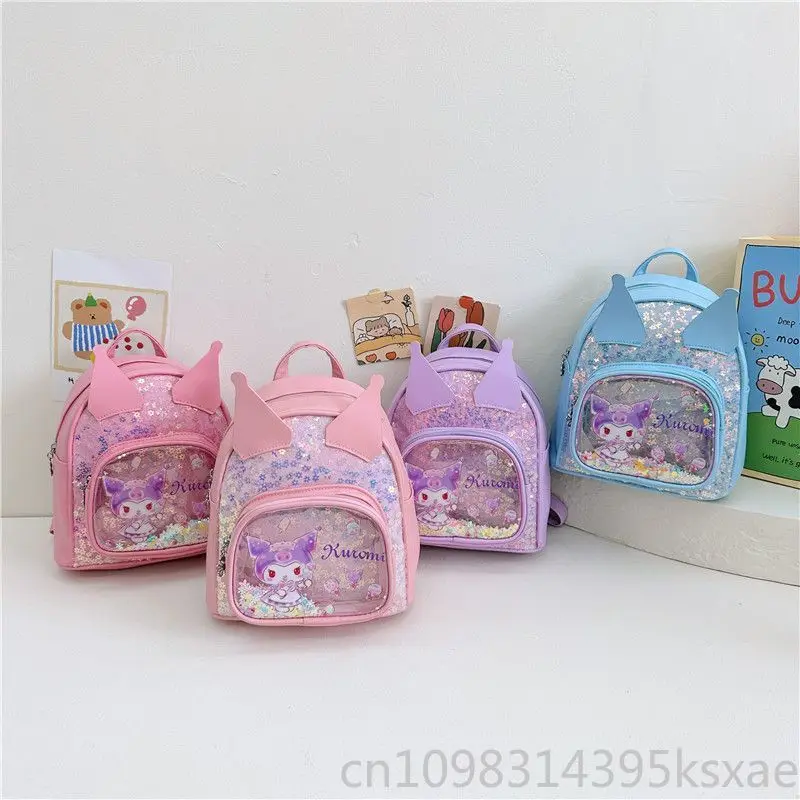  Mini Backpack for Girl Kawaii Hello Kitty Melody Kuromi School Bag Cute Portable PU Leather PU Leather Purse and Handbag