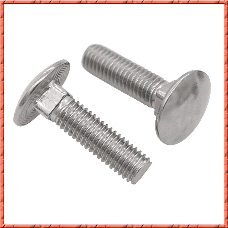 M6M8M10M12 Stainless Steel DIN603 Carriage Screw Round Head Square Neck Bolt Shelf Screw Flat Head Square Neck Screws