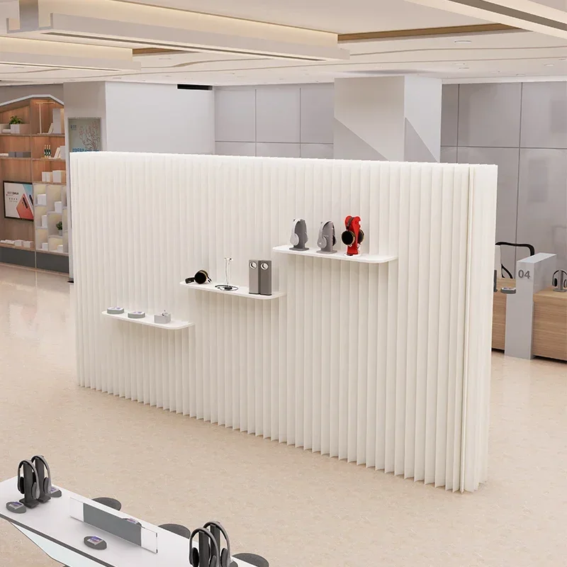 

Office mobile partition wall screen, living room bedroom folding storage background wall clothing store baffle simple