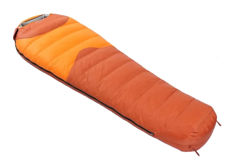 Factory wholesale 4 seasons lightweight portable waterproof camping white goose  down mummy sleeping bag with compression sack