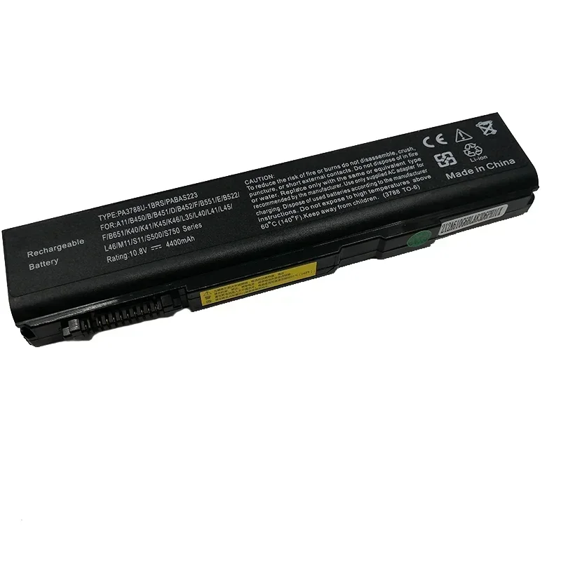 

Laptop Battery for Toshiba PA3788U-1BRS/1BRS PA3786U PA3787U Satellite Pro S500 S750 Tecra A11 M11 S11 K46 K45 K40 K41 L46 L40