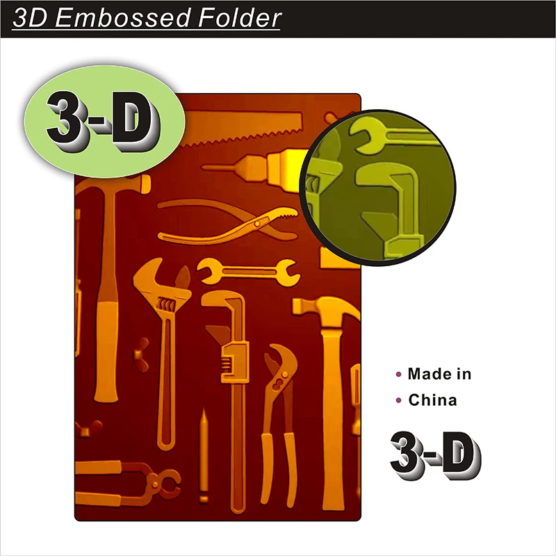 New Toolbox 3d Embossed Relief Folder For Card Making Supplies Album Paper Crafts Home Decoration