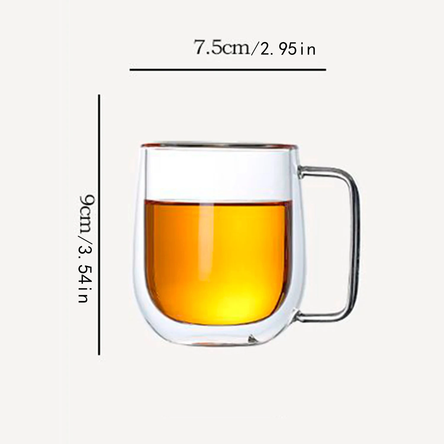 Handmade Creative Heat Resistant Double Wall Transparent Tea Glass Cup Set for Beer, Coffee, Cold Beverages - Unique Drinkware