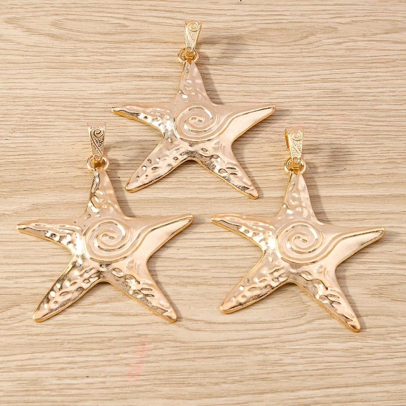 4pcs 66x88mm Cute Alloy Big Star Charms Pendants for Jewelry Making Drop Earrings Necklaces DIY Handmade Keychain Craft Supplies