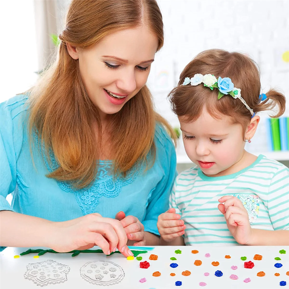 A14G-10 ชิ้นดอกไม้ Polymer Clay แม่พิมพ์มินิเรซิ่น Polymer Clay ดอกไม้ขนาดเล็กแม่พิมพ์ Daisy Clay แม่พิมพ์