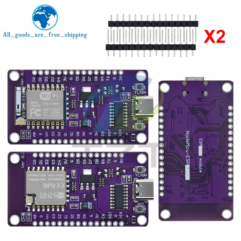 TZT 1 шт. Type-c USB Nodemcu Lua ESP8266 макетная плата последовательный беспроводной Wi-Fi CH340 ESP-07/07S модуль для Arduino