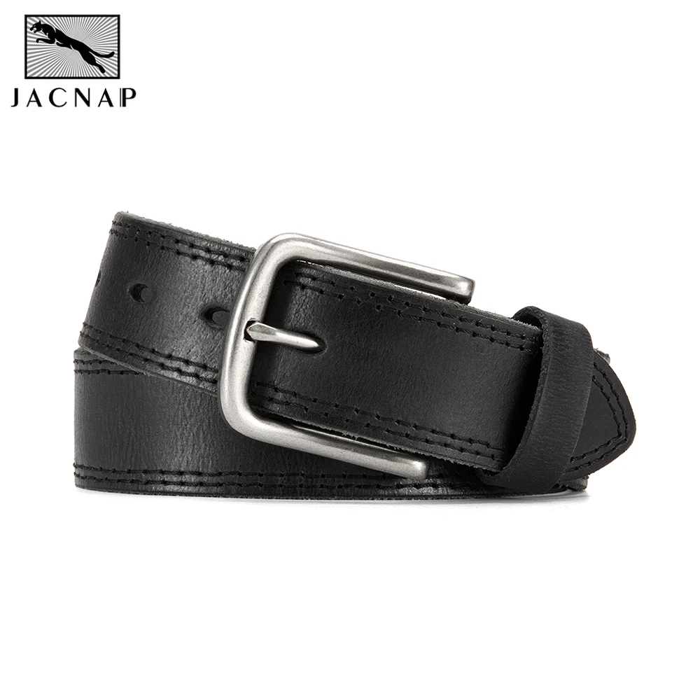 

Genuine Leather Men's Belt Fashionable Metal Alloy Pin Buckle Adult Luxury Brand Jeans Business Casual Waist Men's Belt