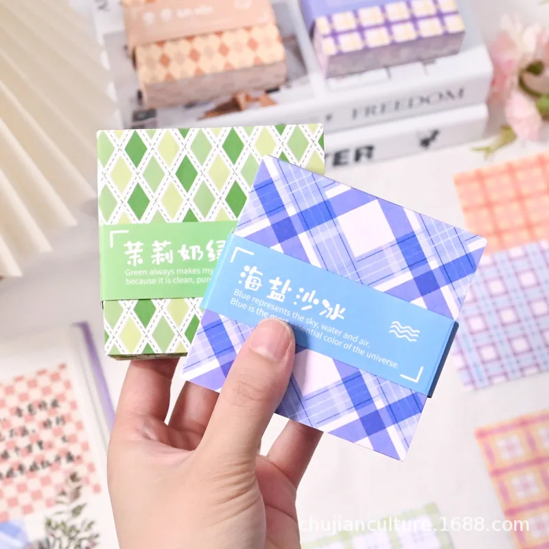 Bloc-notes à carreaux, 200 pièces, papier de support frais, papeterie coréenne