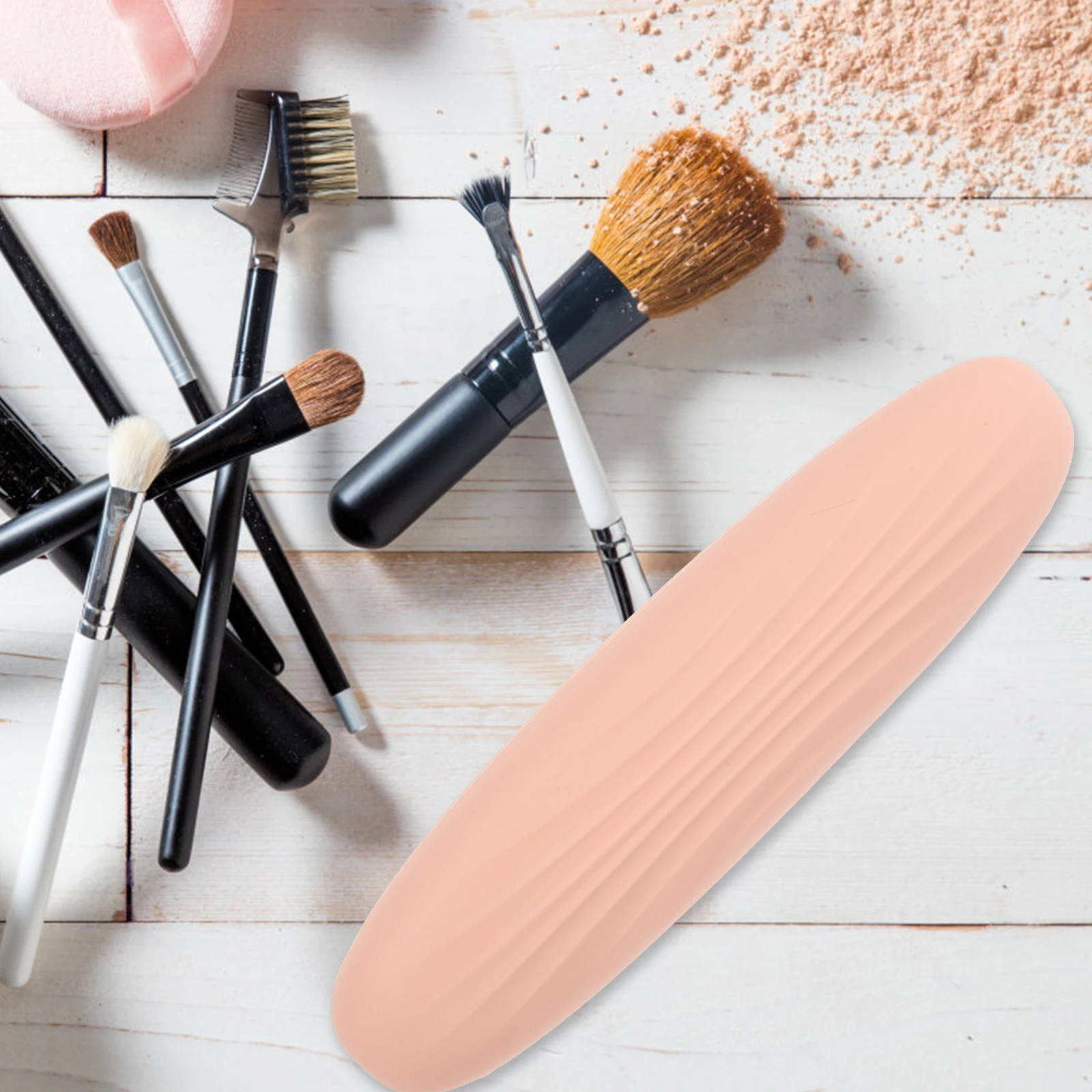 

Silicone Makeup Brush Case Portable Pouch Travel Beauty Tool Holder Compact ganizer For Women Lipsticks