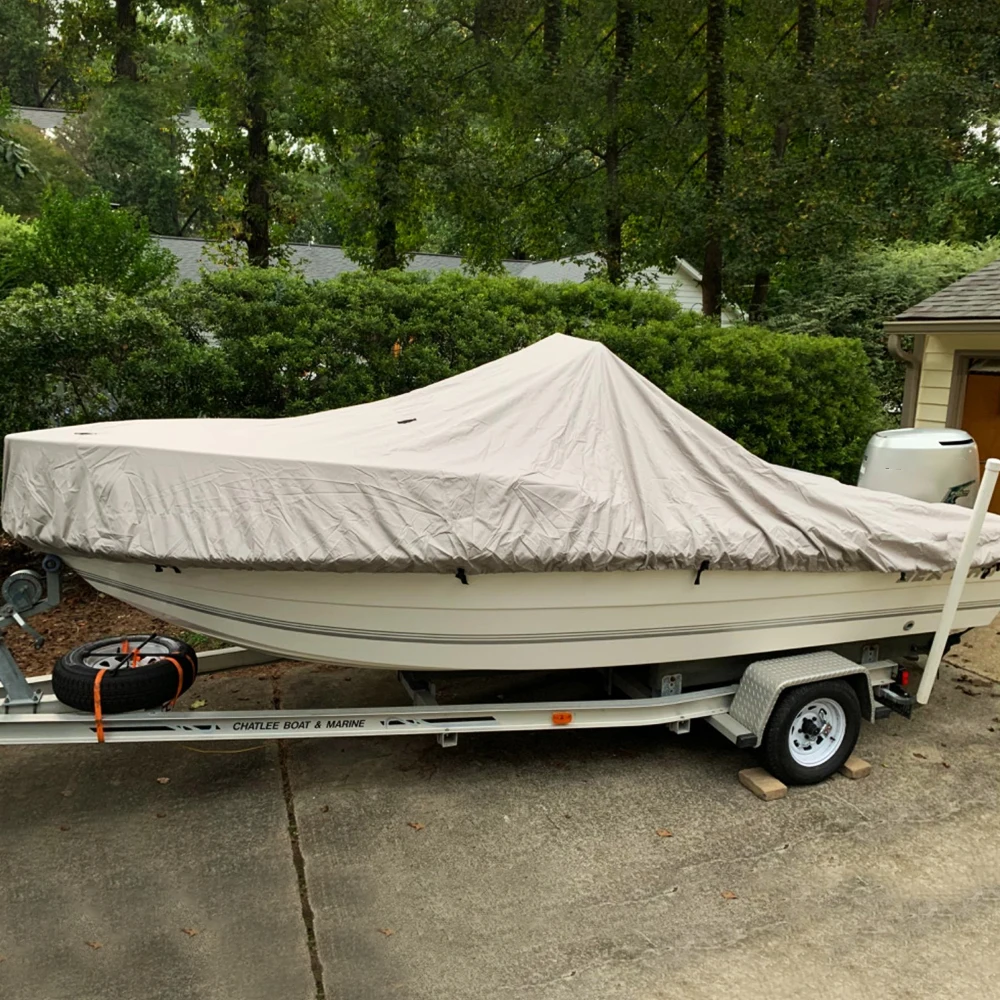 غطاء قارب مقاوم للماء في الهواء الطلق لحماية القارب من الماء والمطر والثلج والبريد مع شعار مخصص وحجم