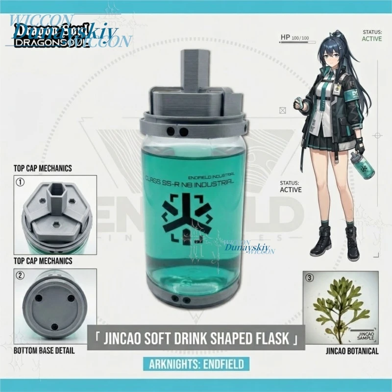Anime Arknights: Endfield Cosplay - Taza Transparente de Dibujos Animados, Accesorios para Tetera, Vaso de Agua, Modelo Ambitus Stoup, Cubo para Cosplay y Fiestas