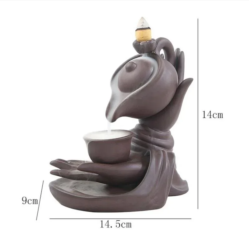 Рука Будды и чайник с обратным потоком, домашний интерьер, статуэтки, ремесла, комната для медитации, декоративная курильница, держатель MN1