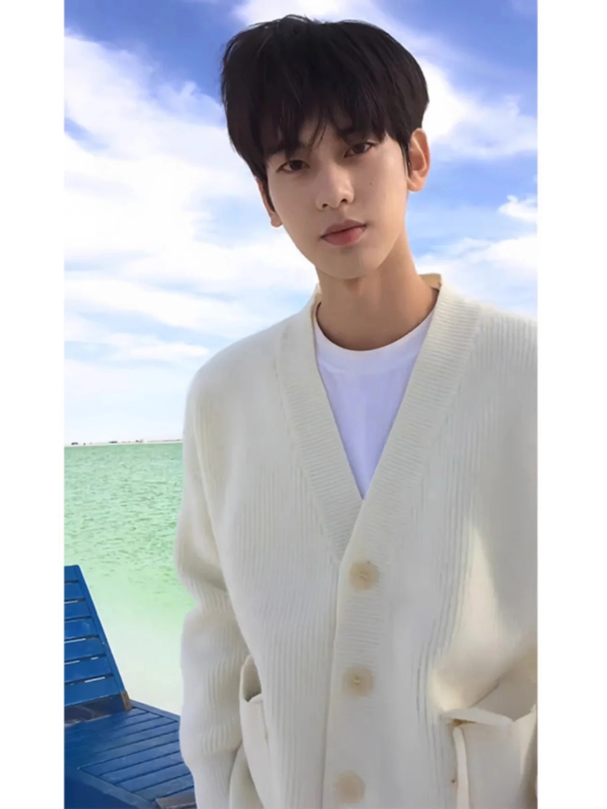 

Мужской кардиган Cleanfit цвета хаки, осенне-зимний, вязаный, с V-образным вырезом, с длинными рукавами, повседневная верхняя одежда в стиле Lazy Fashion