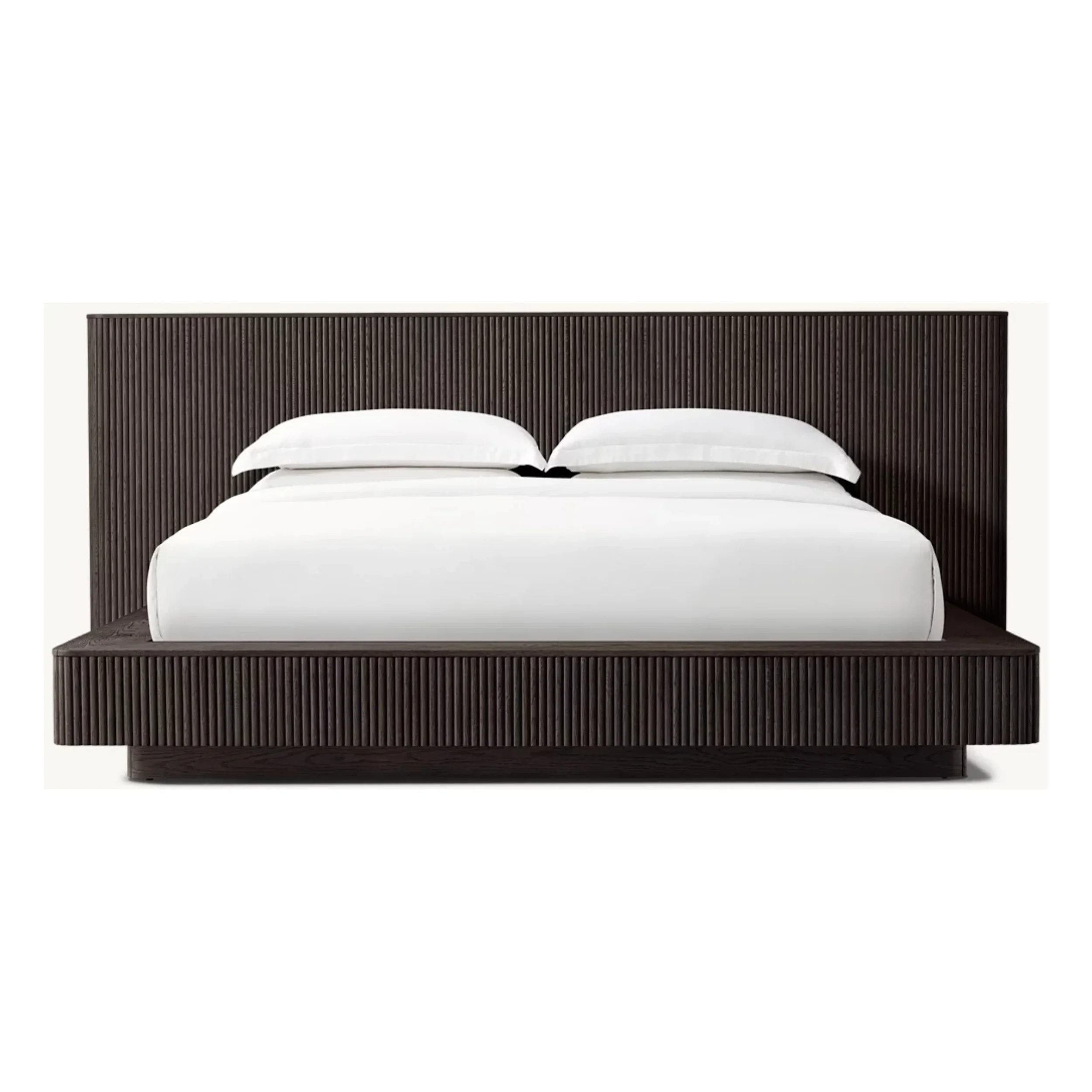 

A Midcentury Fashion European Oak Soft Bed Solid Wooden Bed With Custom Size