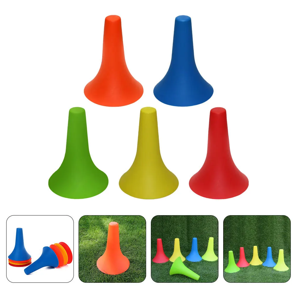 

5Pcs Soccer Training Horn Marker Obstacles Plastic Roadblocks for Football Basketball Tennis Training Supplies