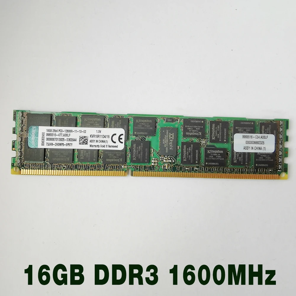 1 pcs KVR16R11D4/16 For Kingston RAM ECC REG 2RX4 PC3-12800R Server Memory 16GB DDR3 1600MHz