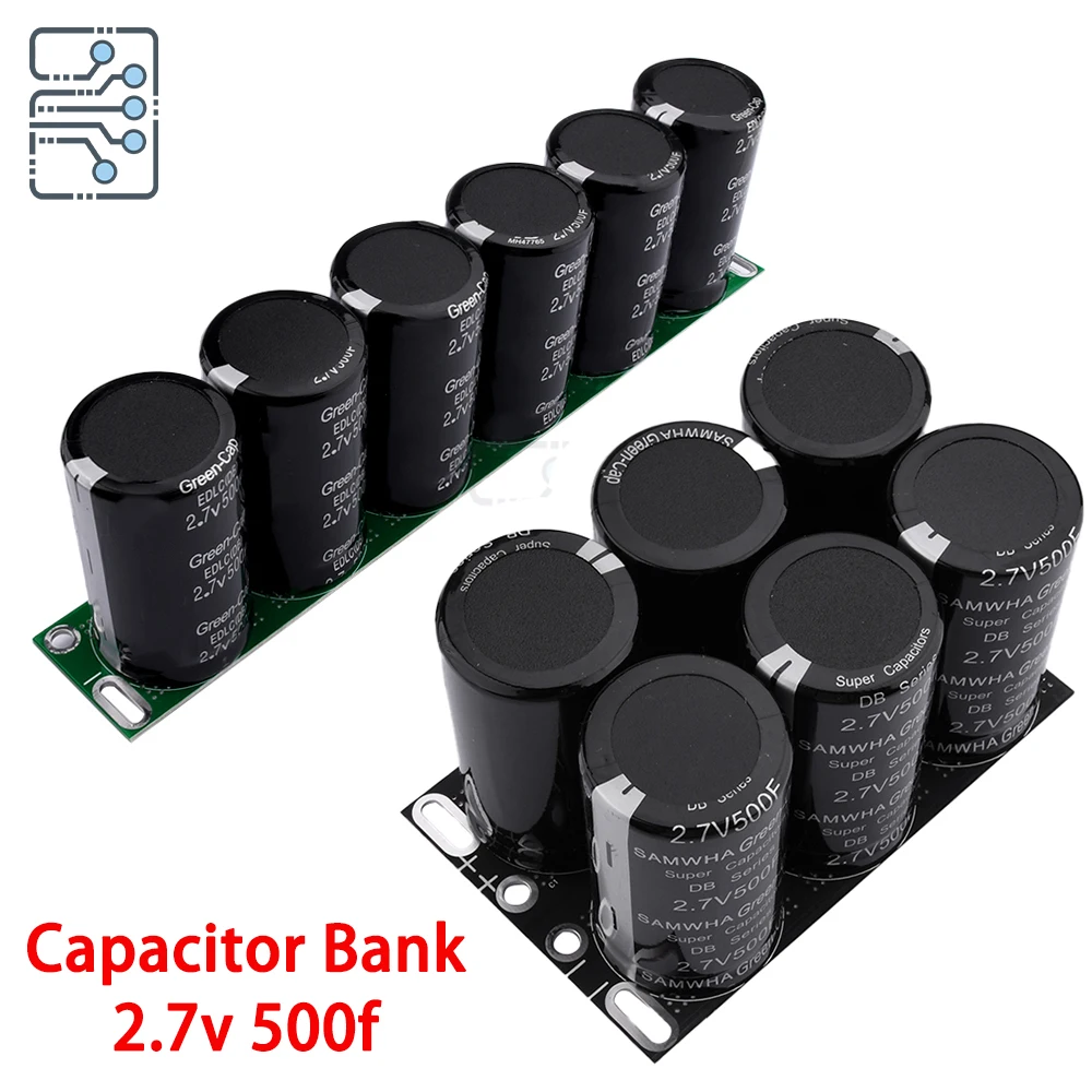 Super Farad Capacitor Pack 2.7v 500f 6pcs/1set Protective Plate Capacitor Audio Electrolytic Capacitor Car Audio 16V‑83F