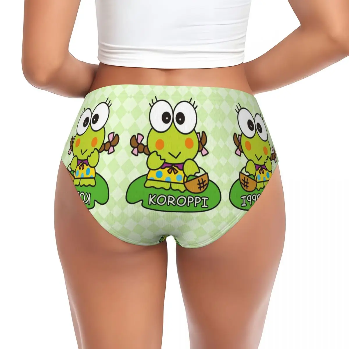 Custom Keroppi Brief Panties Women's Breathable Stretch Underwear