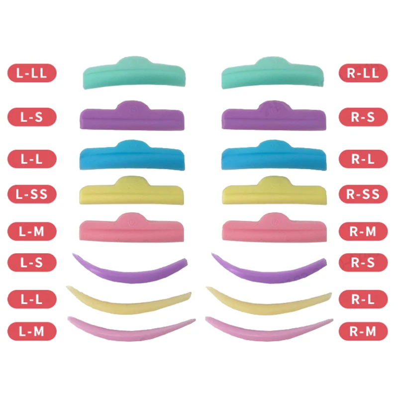 3/5/8 Pair Silicone Curlers Curl Eyelash Pads Eyelash Extension Perm Tools Multicolor Eyelash Lifting Kit Accessories Reusable