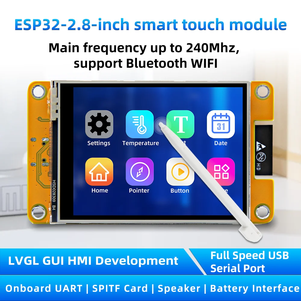 ESP32 16M Arduino LVGL WIFI Bluetooth Development Board 2.8