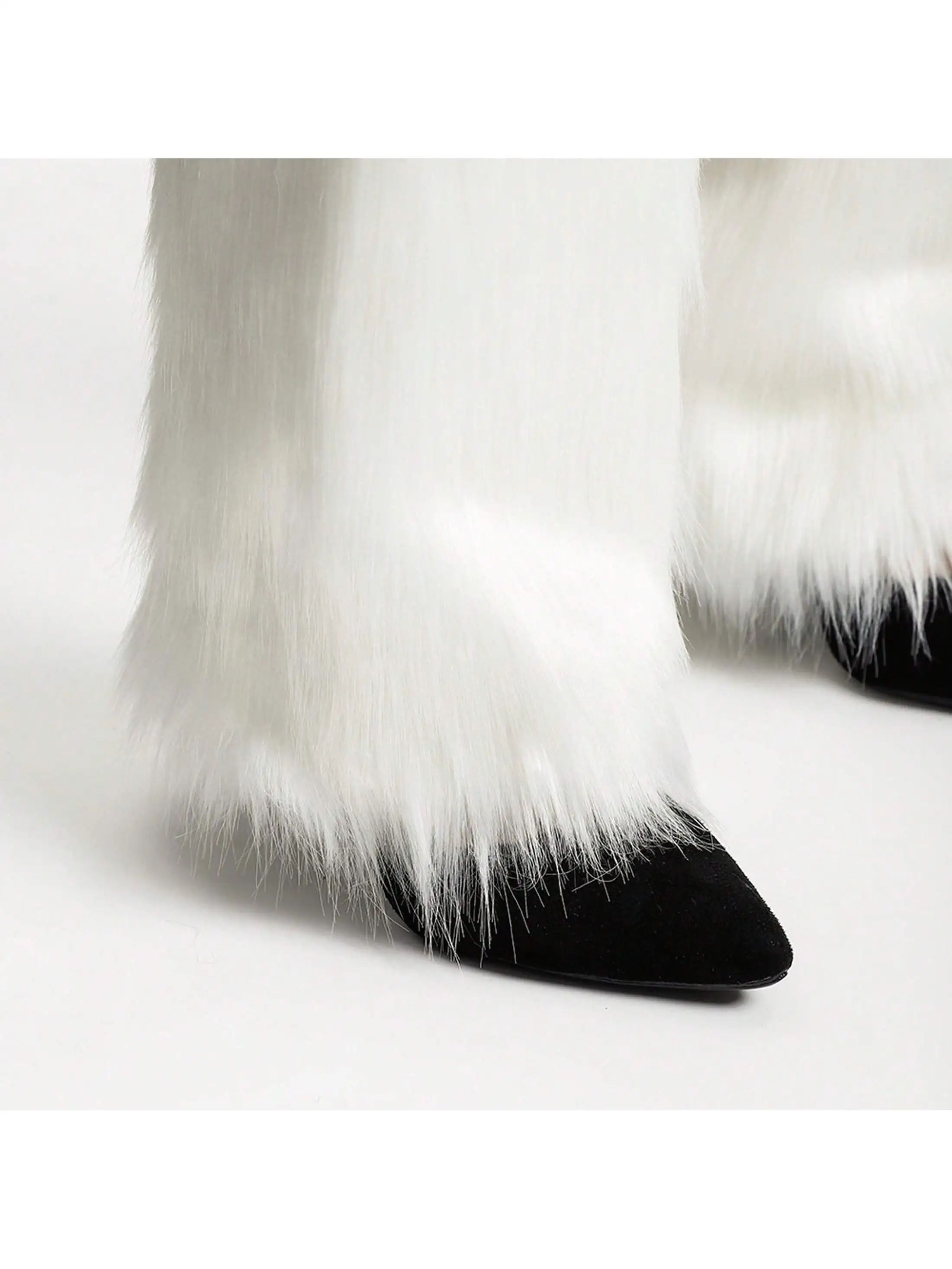 1 paio di scaldamuscoli finti bianchi da 20/40 cm per l'inverno, adatti per l'uso quotidiano o costumi di attività festival per feste, decorazioni per le gambe