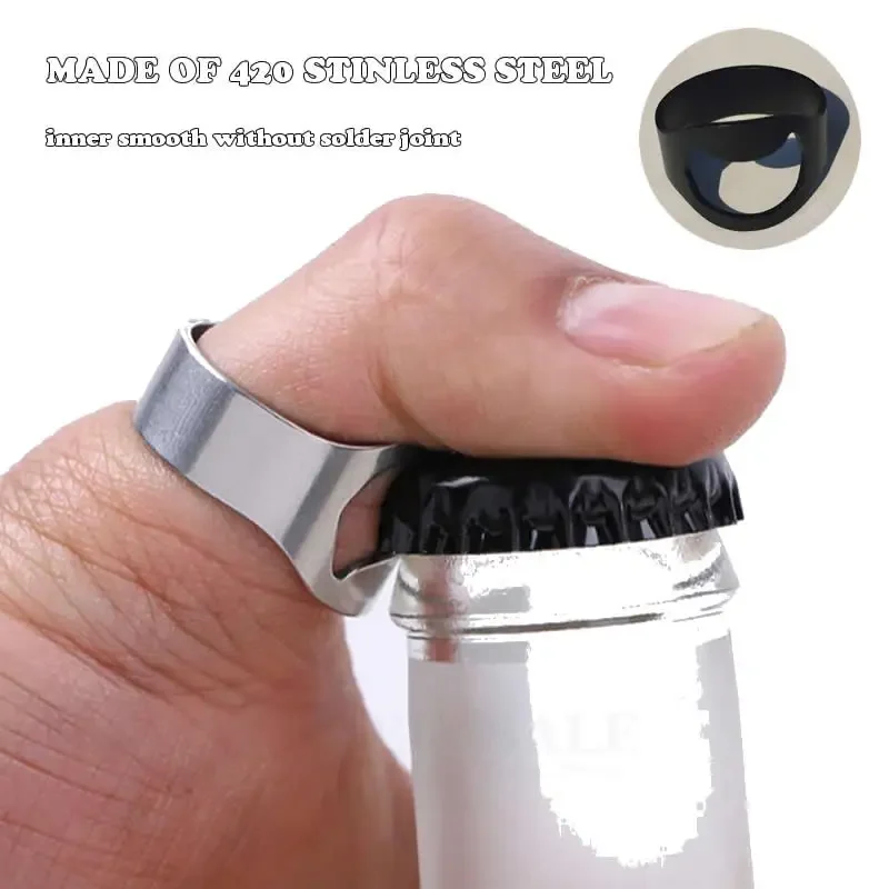 3 stks Draagbare Multifunctionele Tactische Vinger Ring Flesopener Rvs Magische Ring Voor Outdoor EDC Tool Gift
