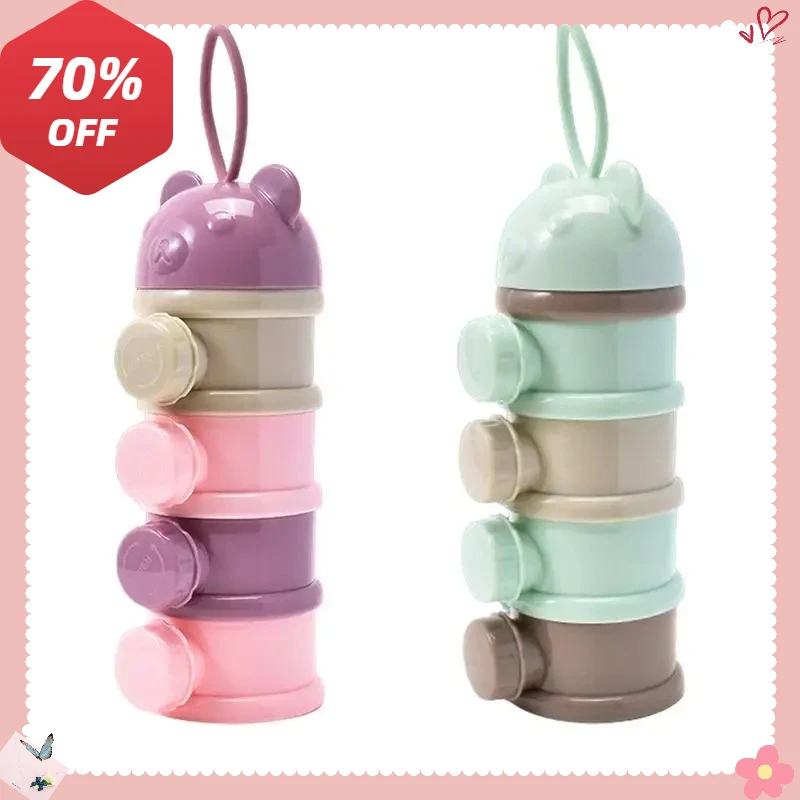 

Портативная коробка для хранения детского сухого молока, многослойная коробка для детского питания, 4-слойные контейнеры для хранения закусок, органайзер для дорожной еды без пролива