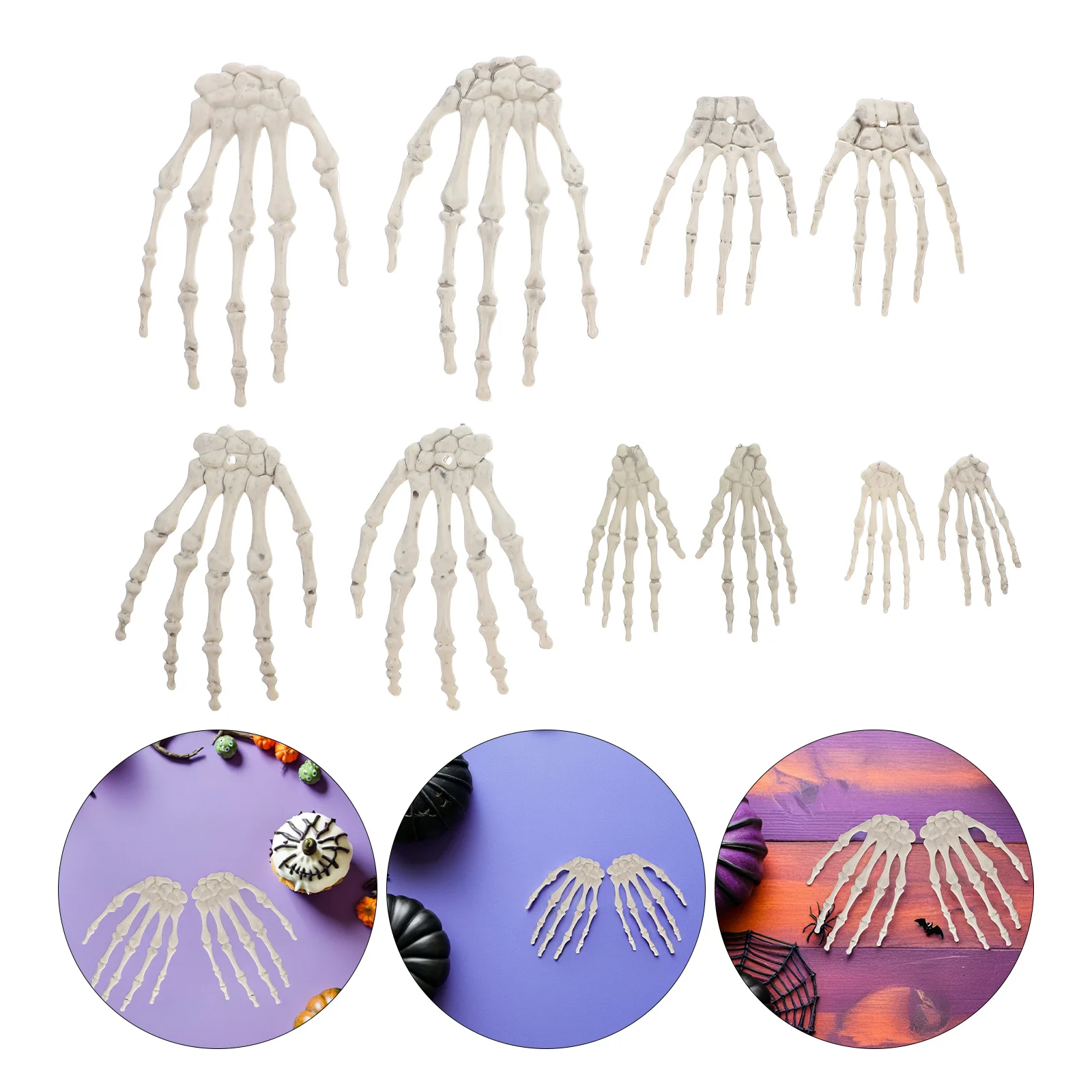 

Halloween Skull Hands Props Grey Lifelike Hand Party Scary Festival Gathering Tricky Decorative Props Haunted