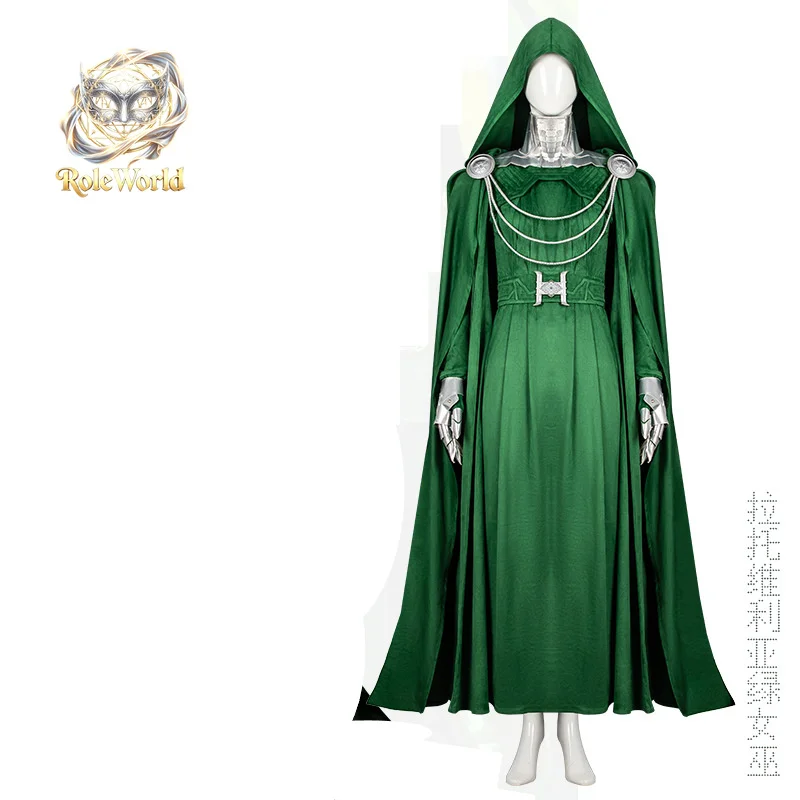 Latverian Witch Green Robe Cloak Cosplay Costume Latverian Witch Costume Women Full Set For Halloween Comic Con view 2